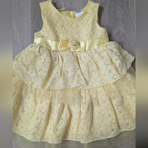 Blueberi Boulevard Princess Yellow Tier Lace Baby Girl Spring Easter Dress Sz 3T
